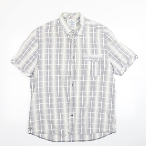 NEXT Mens Multicoloured Check   Button-Up Size L