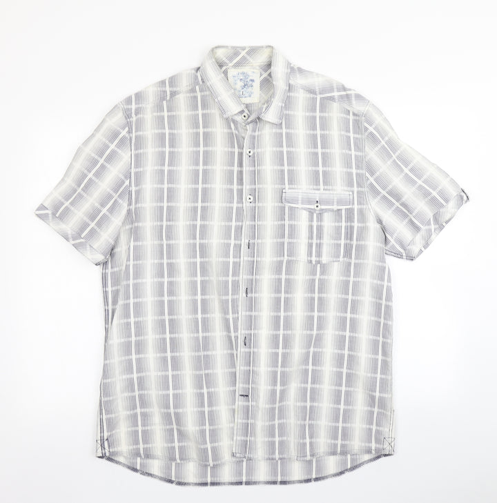 NEXT Mens Multicoloured Check   Button-Up Size L