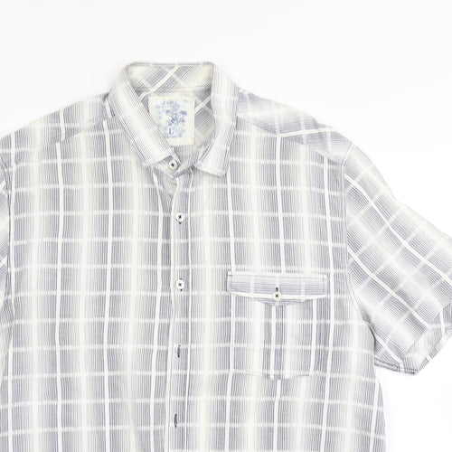 NEXT Mens Multicoloured Check   Button-Up Size L