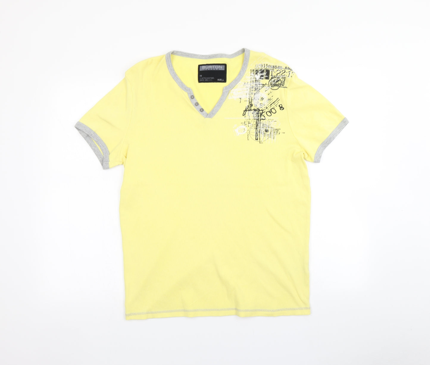 Burton Mens Yellow    T-Shirt Size L