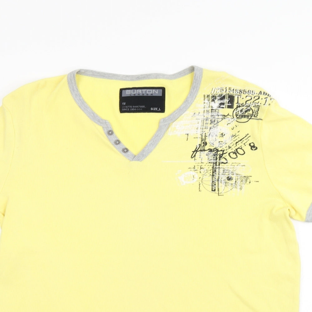 Burton Mens Yellow    T-Shirt Size L