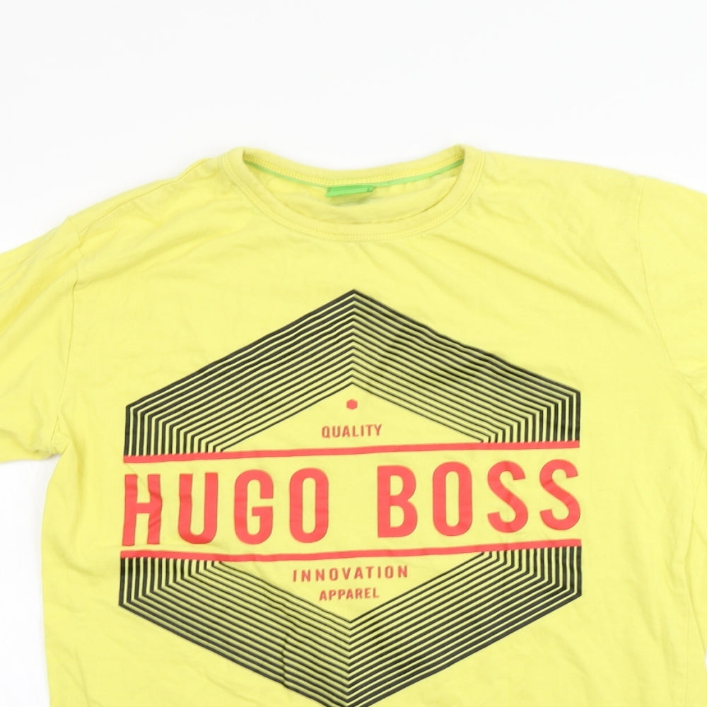 HUGO BOSS Mens Yellow    T-Shirt Size M