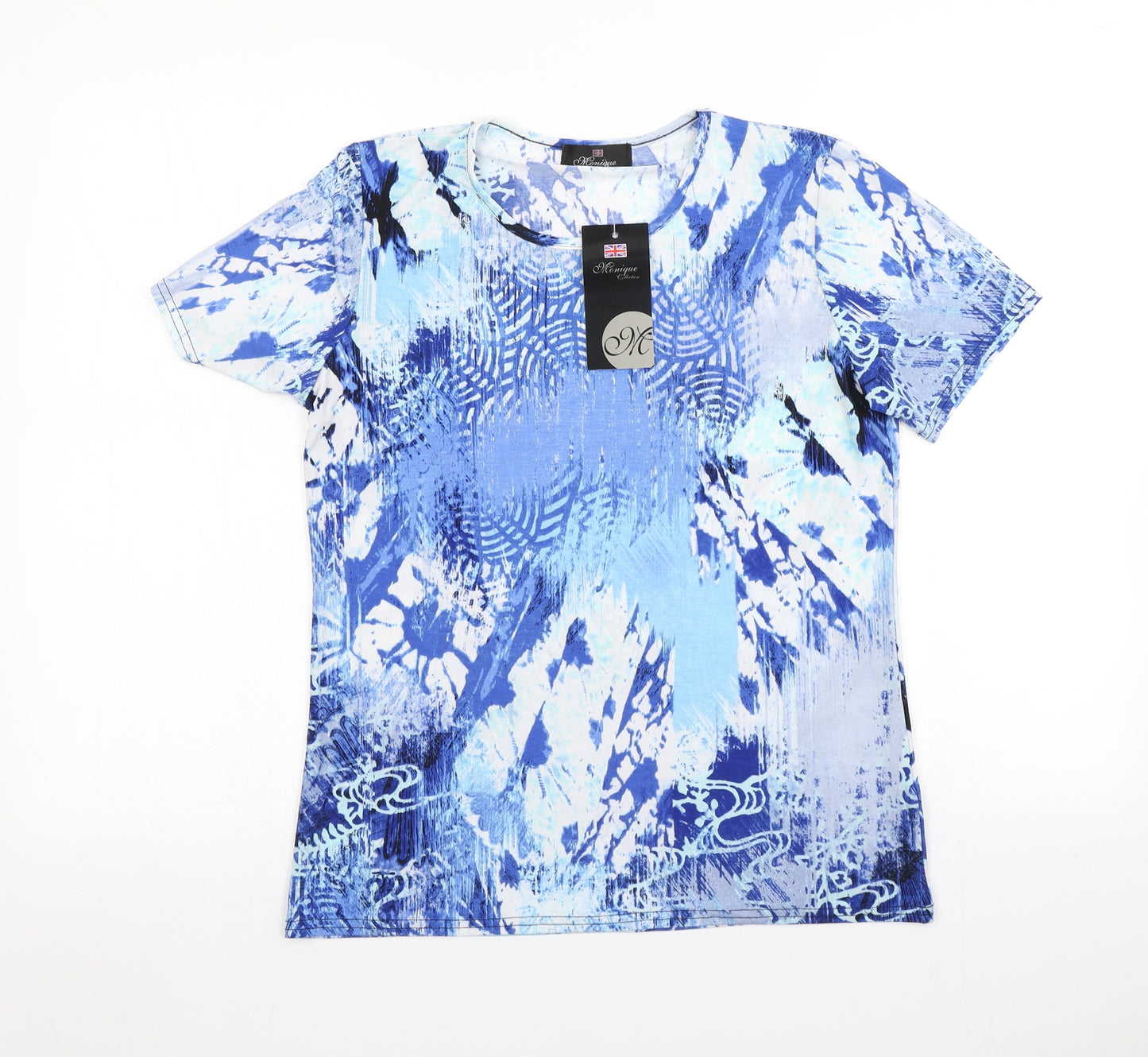 Monique Womens Blue   Basic T-Shirt Size 12