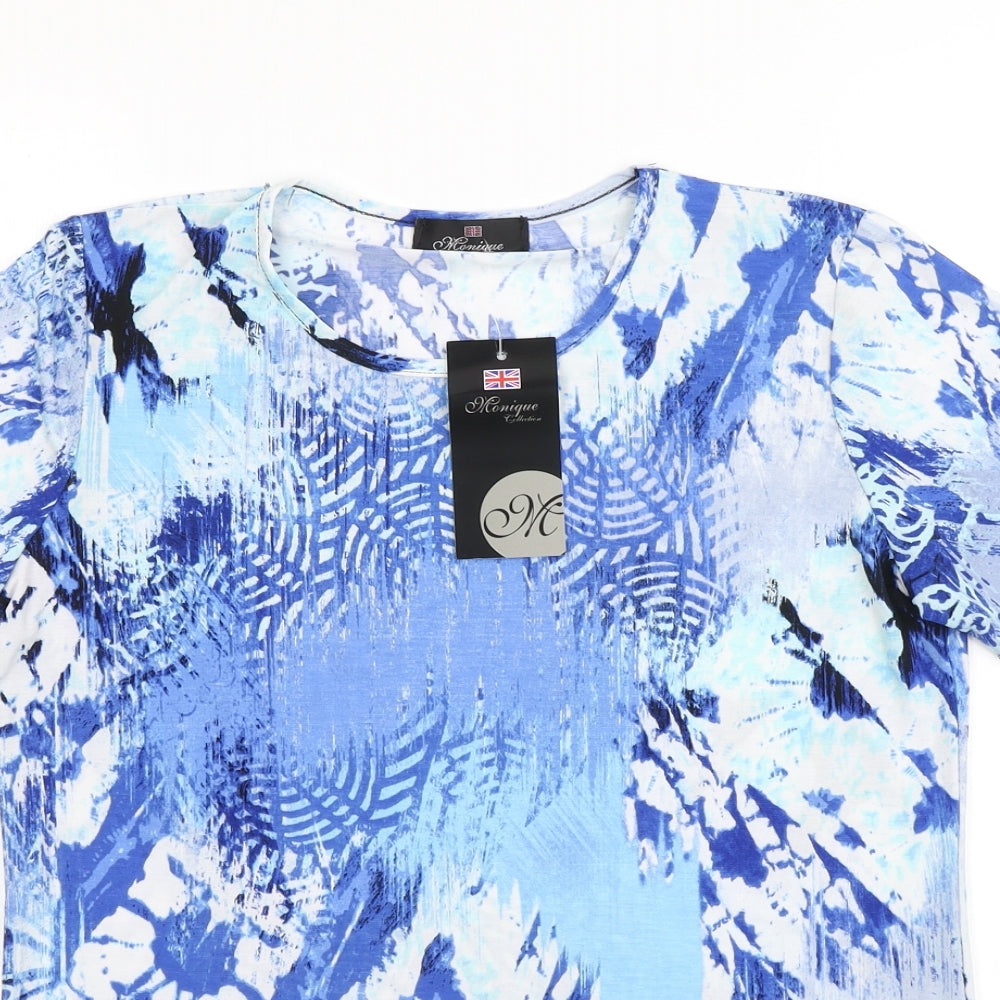 Monique Womens Blue   Basic T-Shirt Size 12