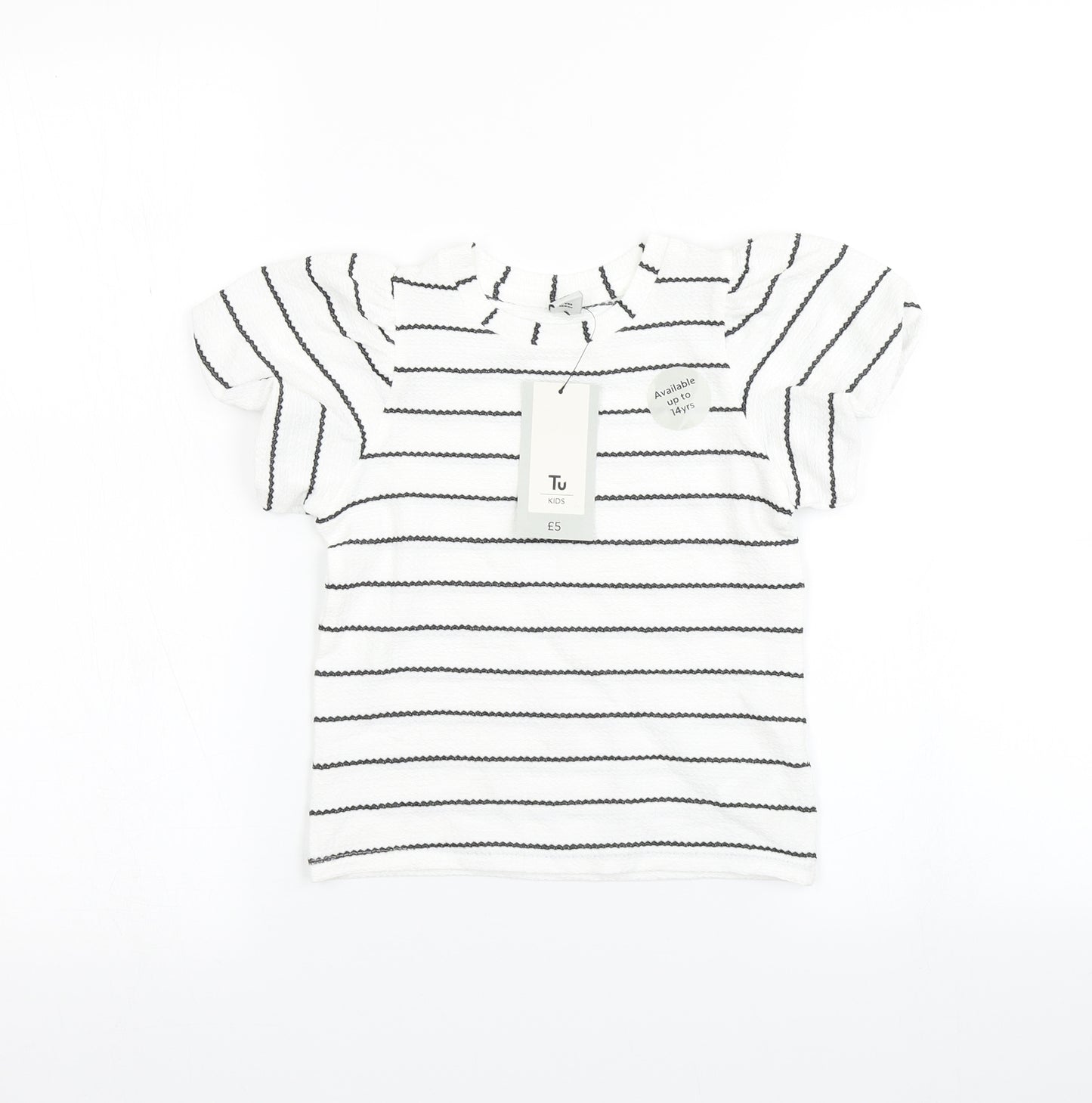 TU Girls Multicoloured Striped  Basic T-Shirt Size 4 Years
