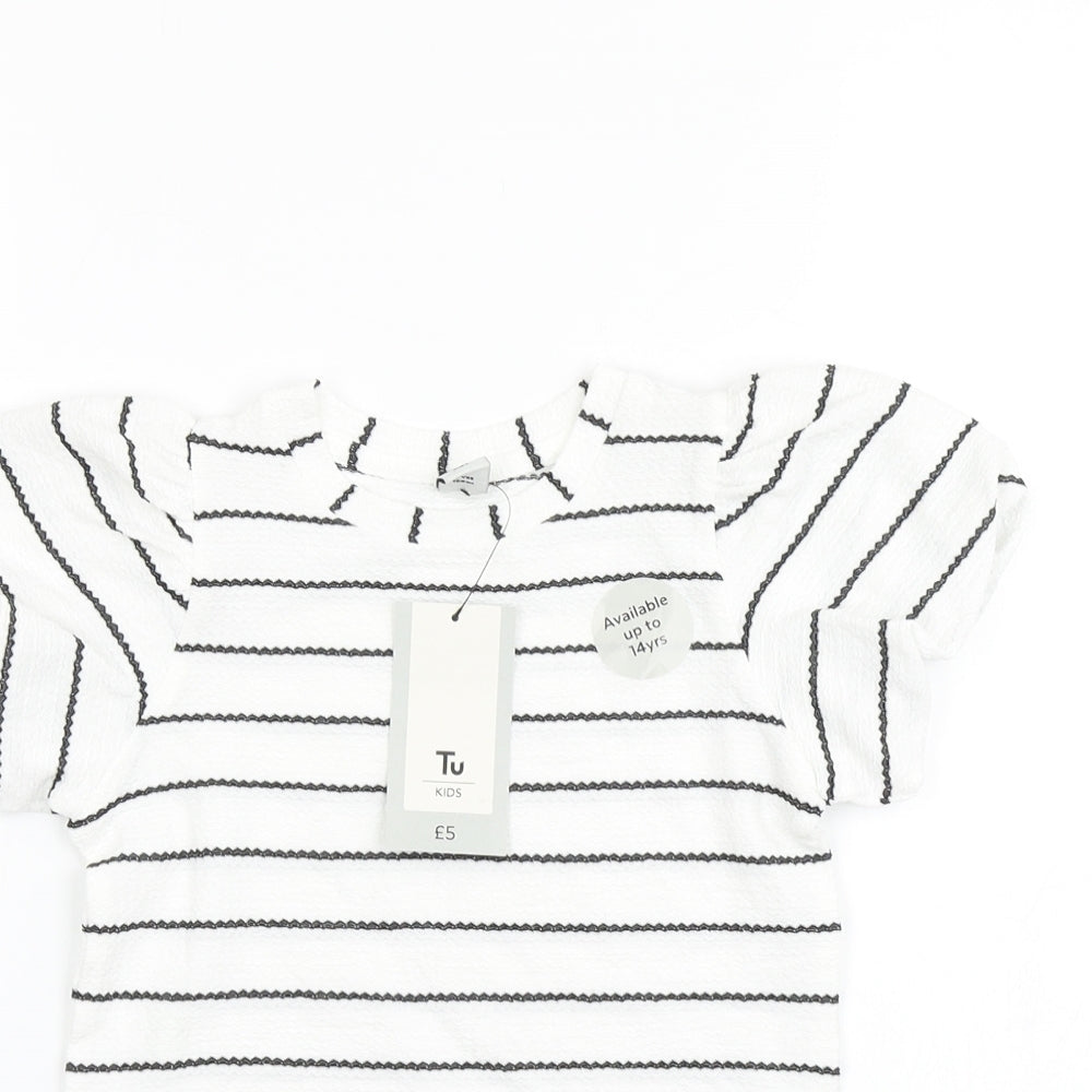 TU Girls Multicoloured Striped  Basic T-Shirt Size 4 Years