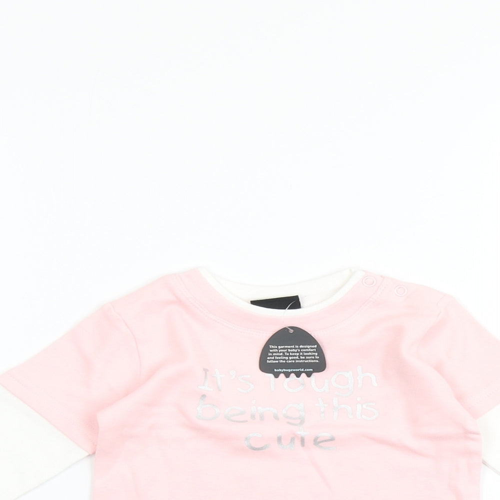 babybugz Baby Pink   Basic T-Shirt Size 12-18 Months