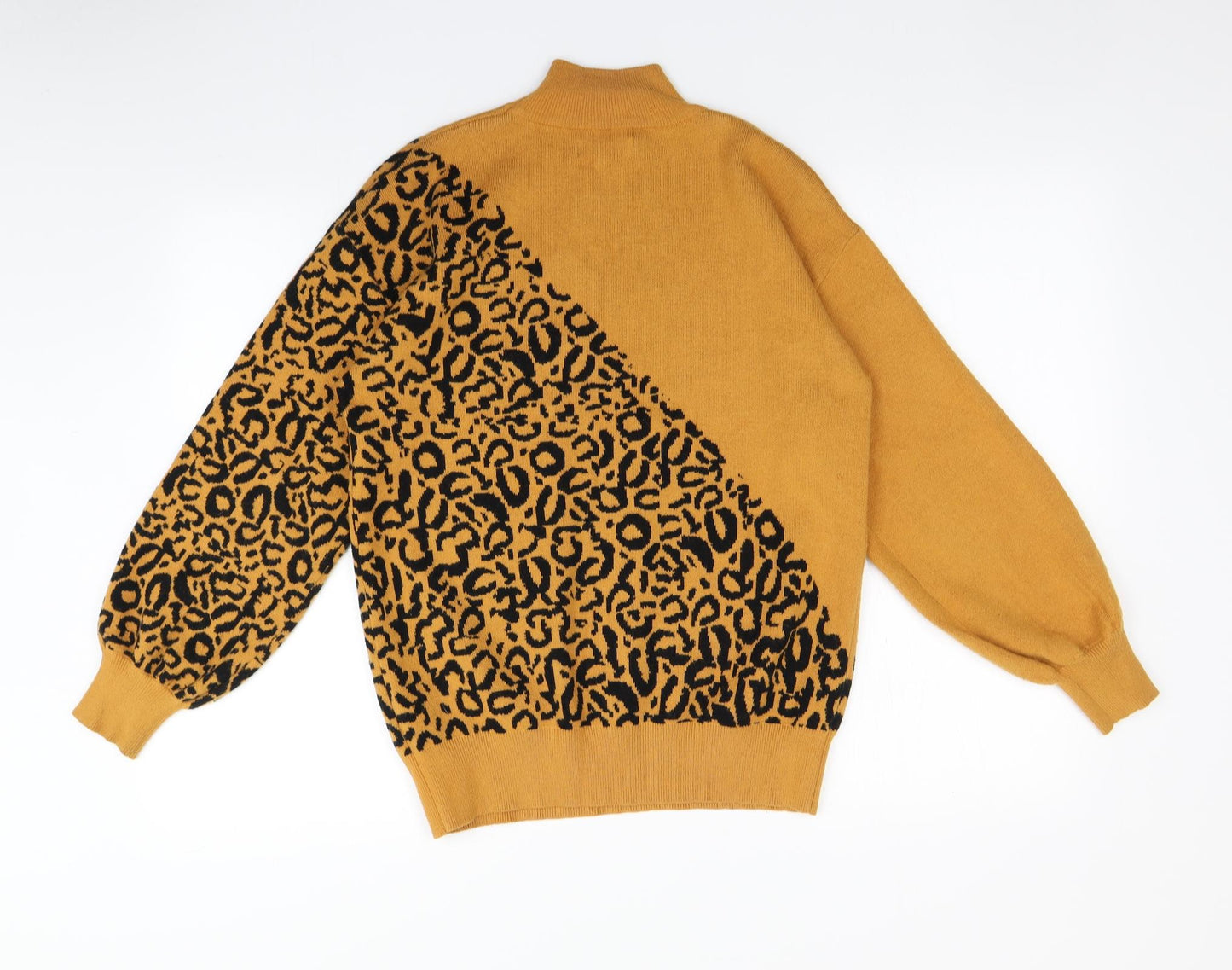 Blue vanilla Womens Orange Animal Print  Pullover Jumper Size S