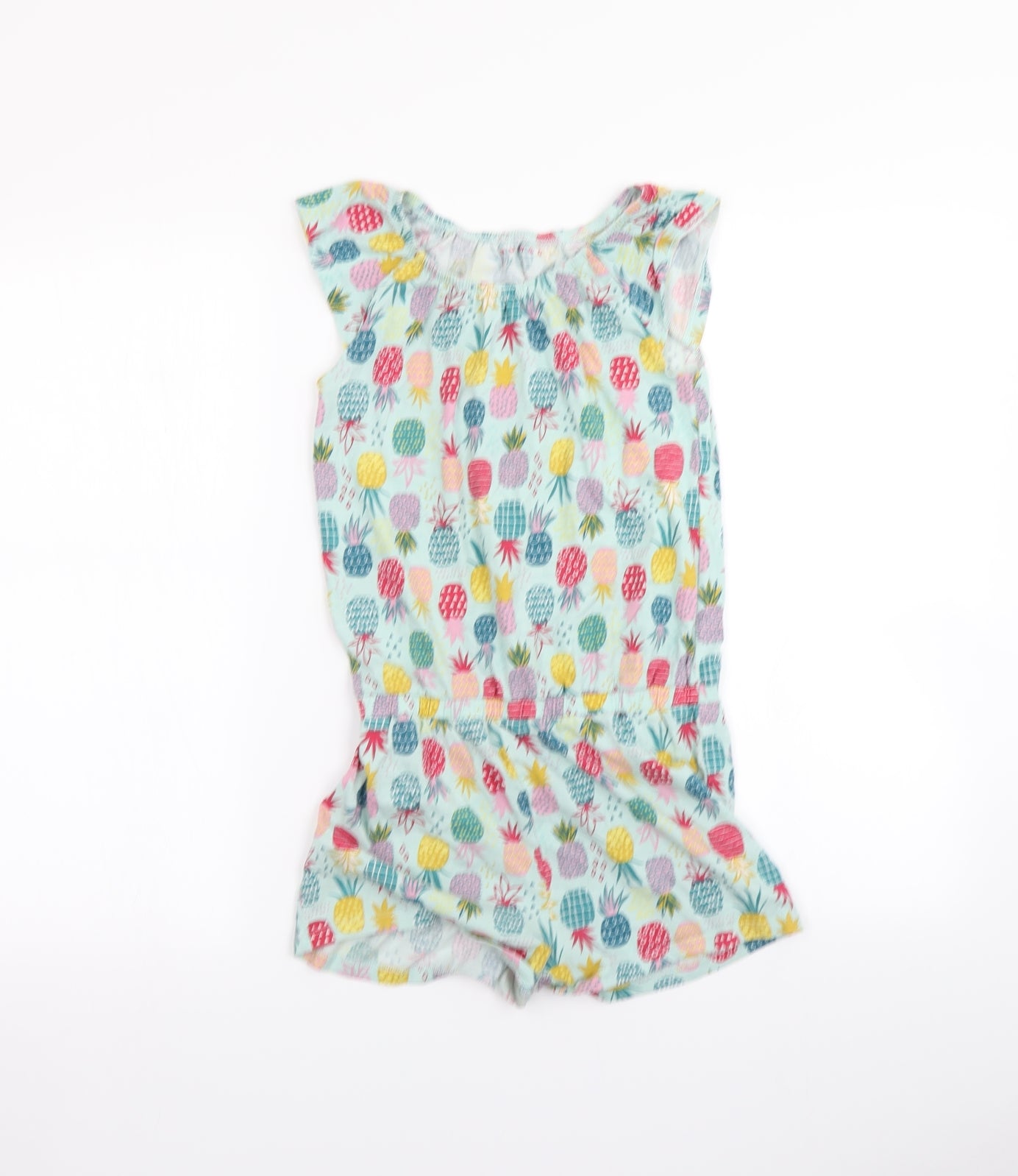 Nutmeg Girls Blue   Playsuit One-Piece Size 10-11 Years  - Pineapple print