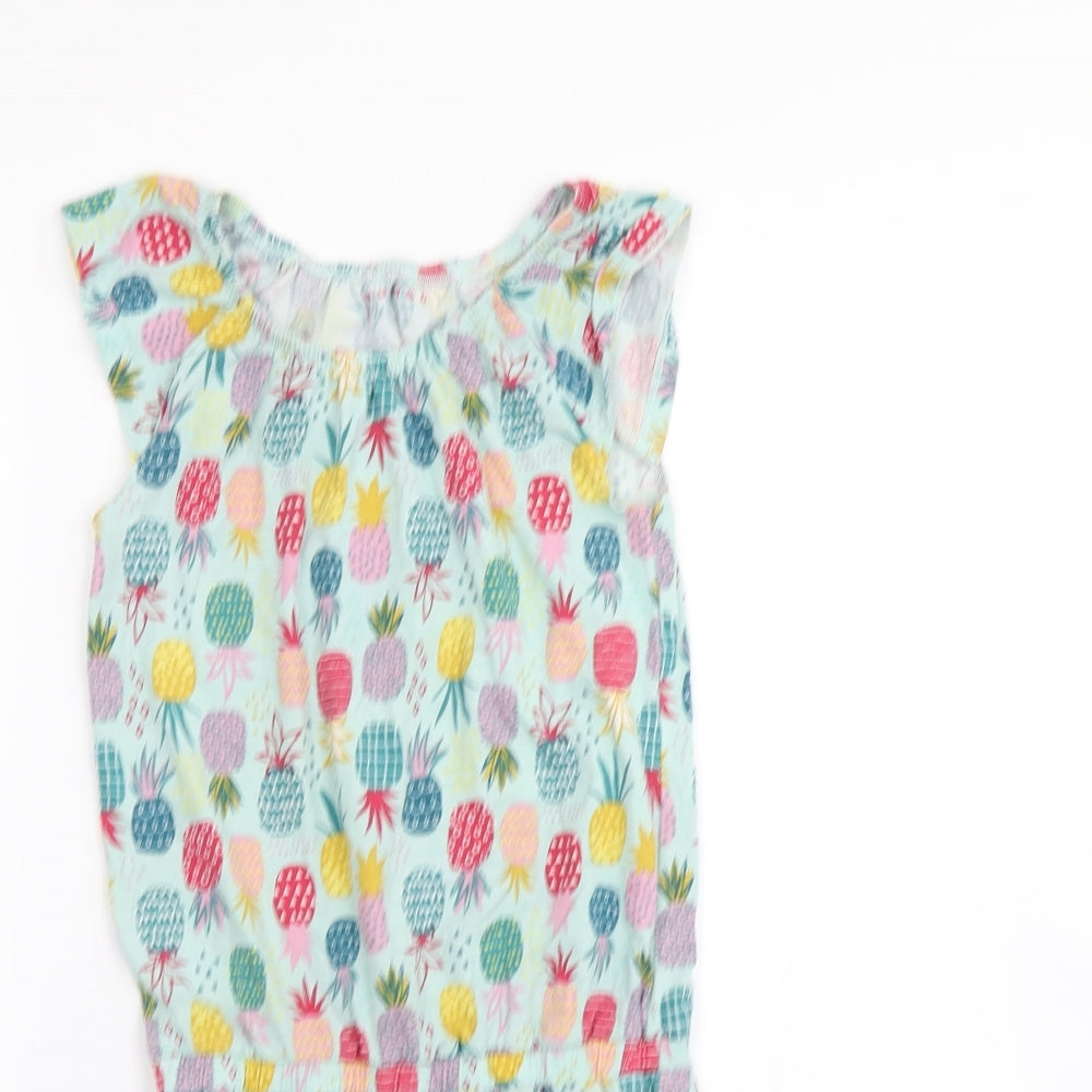 Nutmeg Girls Blue   Playsuit One-Piece Size 10-11 Years  - Pineapple print
