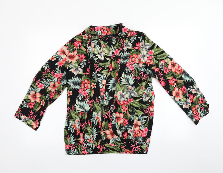 New Look Womens Multicoloured Floral  Wrap Jumper Size 14