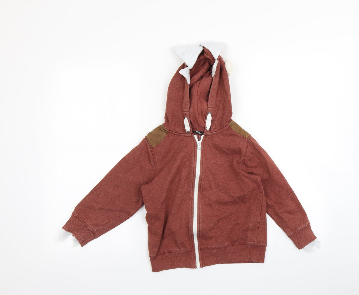 George Boys Brown   Full Zip Hoodie Size 5 Years