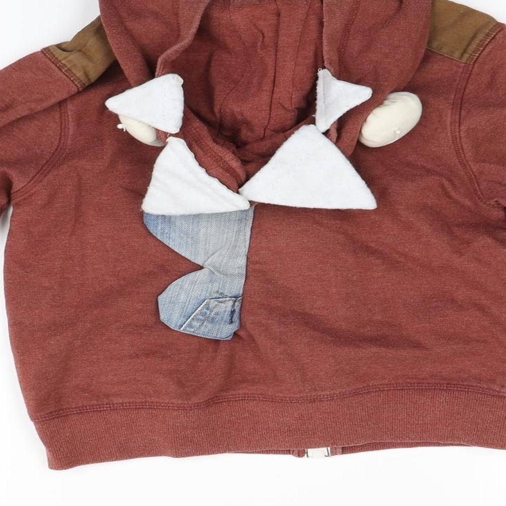 George Boys Brown   Full Zip Hoodie Size 5 Years