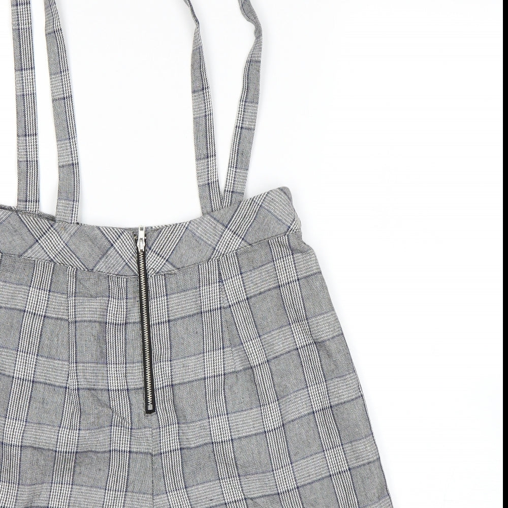 FOREVER 21 Womens Green Plaid  Dungaree Shorts Shorts Size M