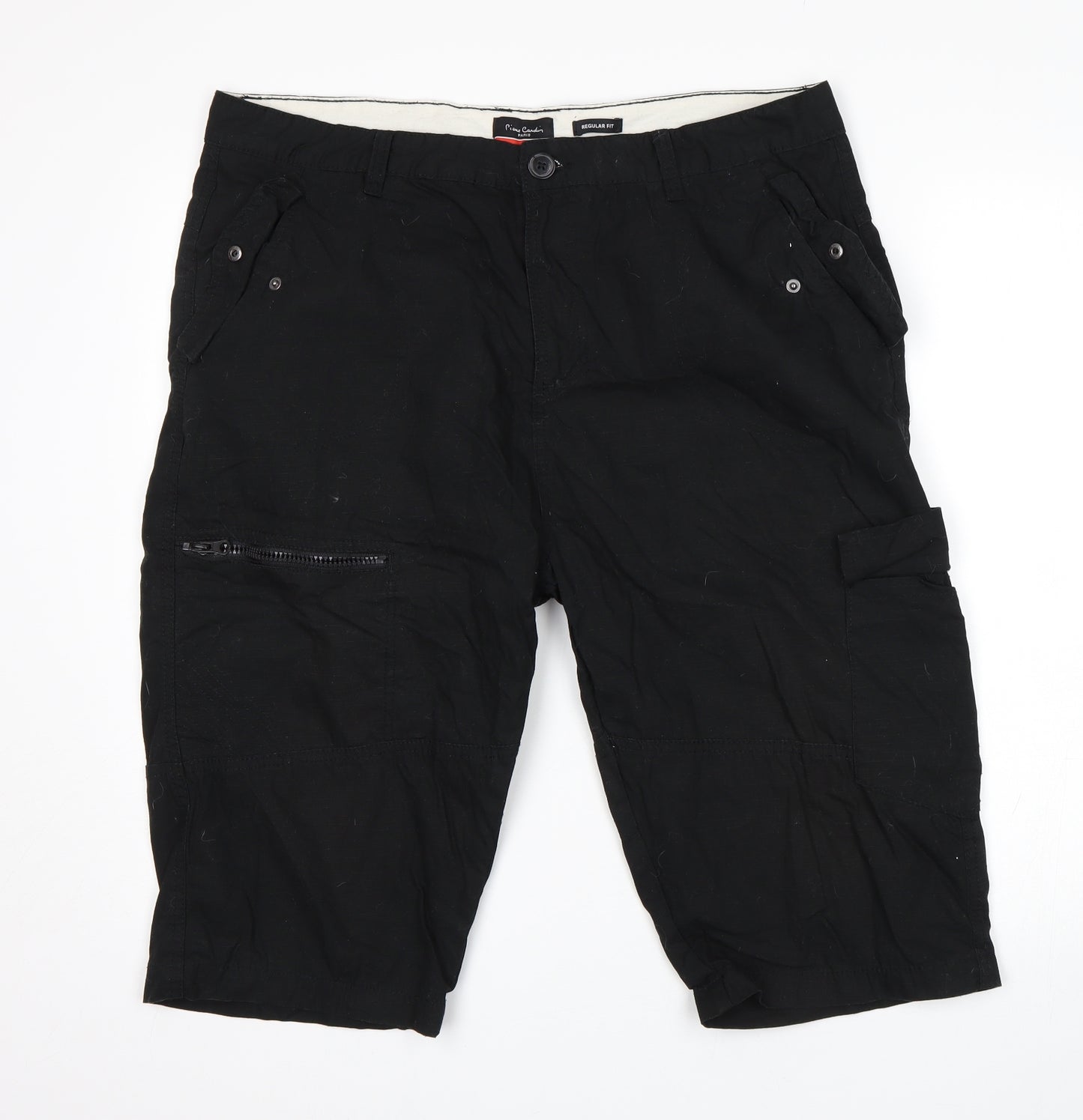 PIERE CANDIN Mens Black   Cargo Shorts Size XL