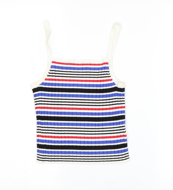 H&M Womens Multicoloured Striped Basic Tank Size S