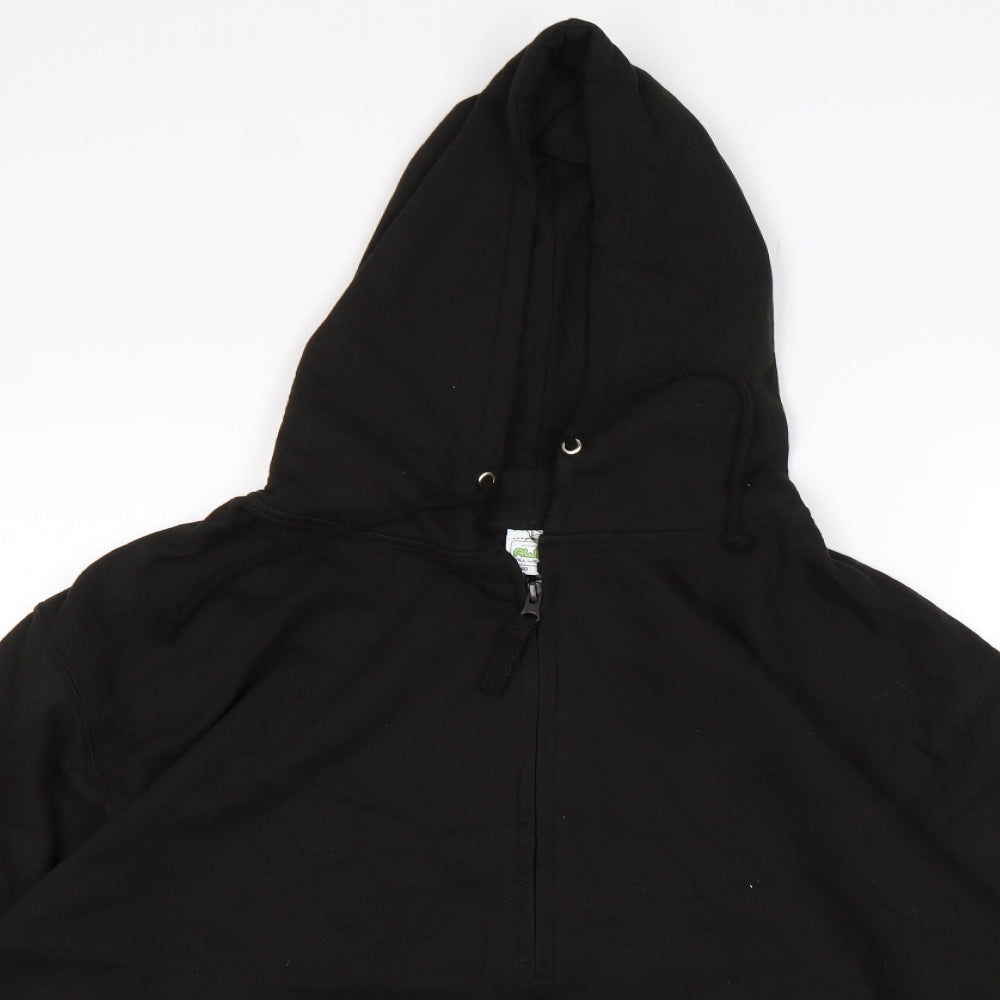 Awdis Mens Black   Full Zip Hoodie Size L