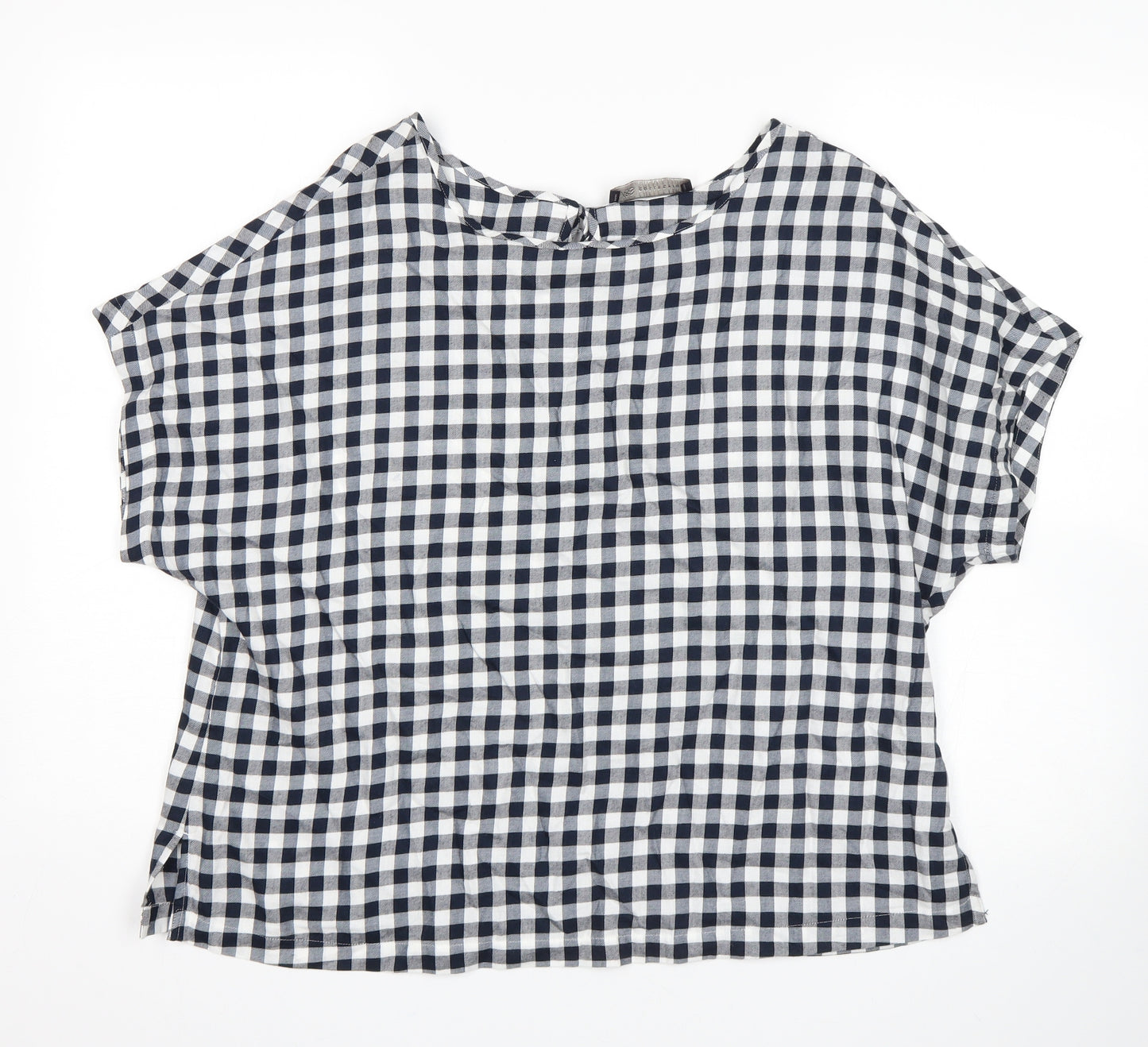 M&S Womens Multicoloured Check  Basic T-Shirt Size 16