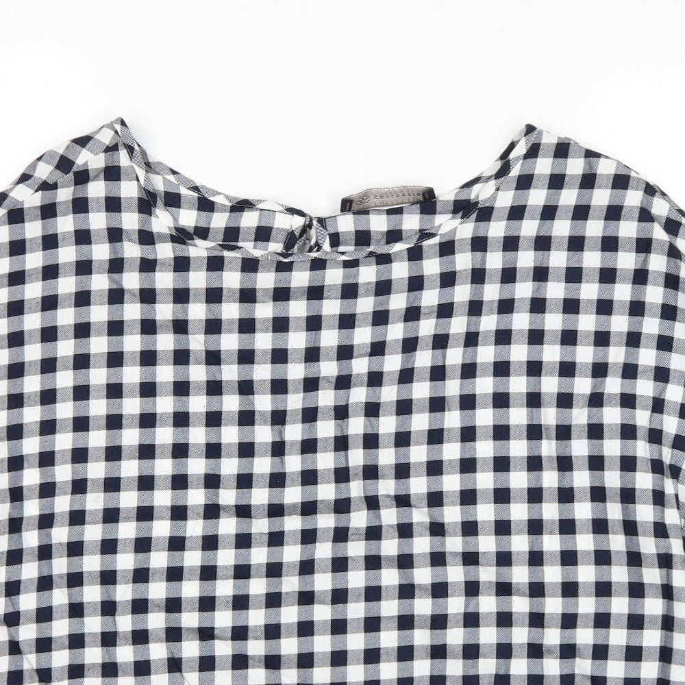 M&S Womens Multicoloured Check  Basic T-Shirt Size 16