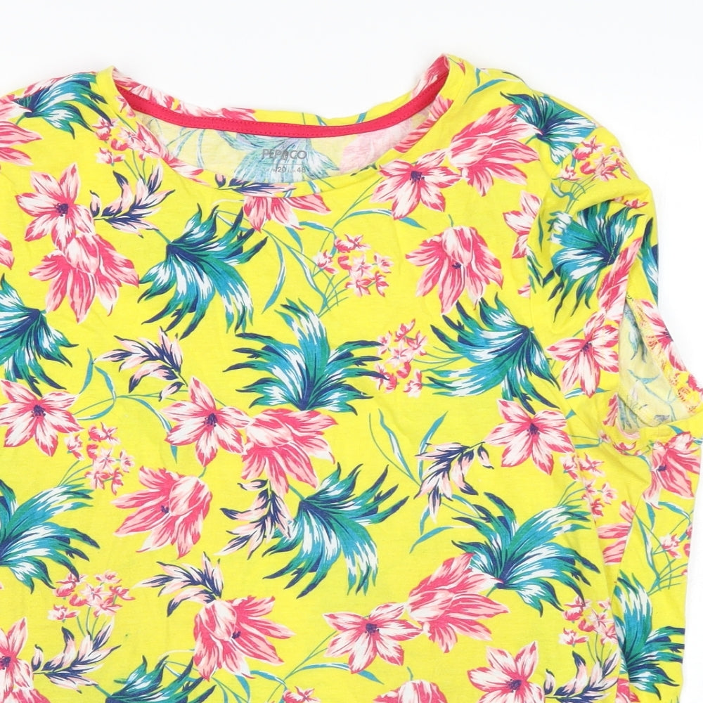 Pep&Co Womens Multicoloured Floral  Basic T-Shirt Size 20