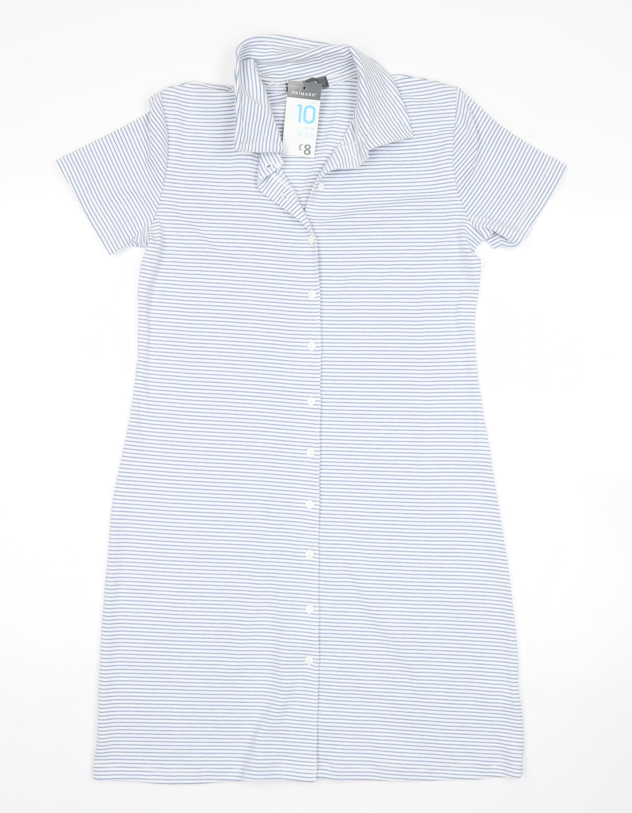 Primark Womens Multicoloured Striped  Shirt Dress  Size 10