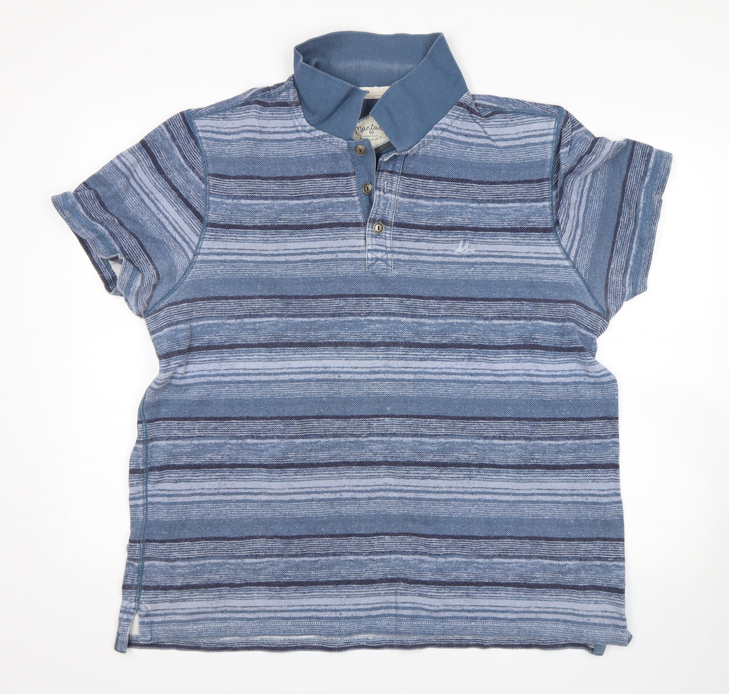 Mantaray Mens Blue Striped   Polo Size XL