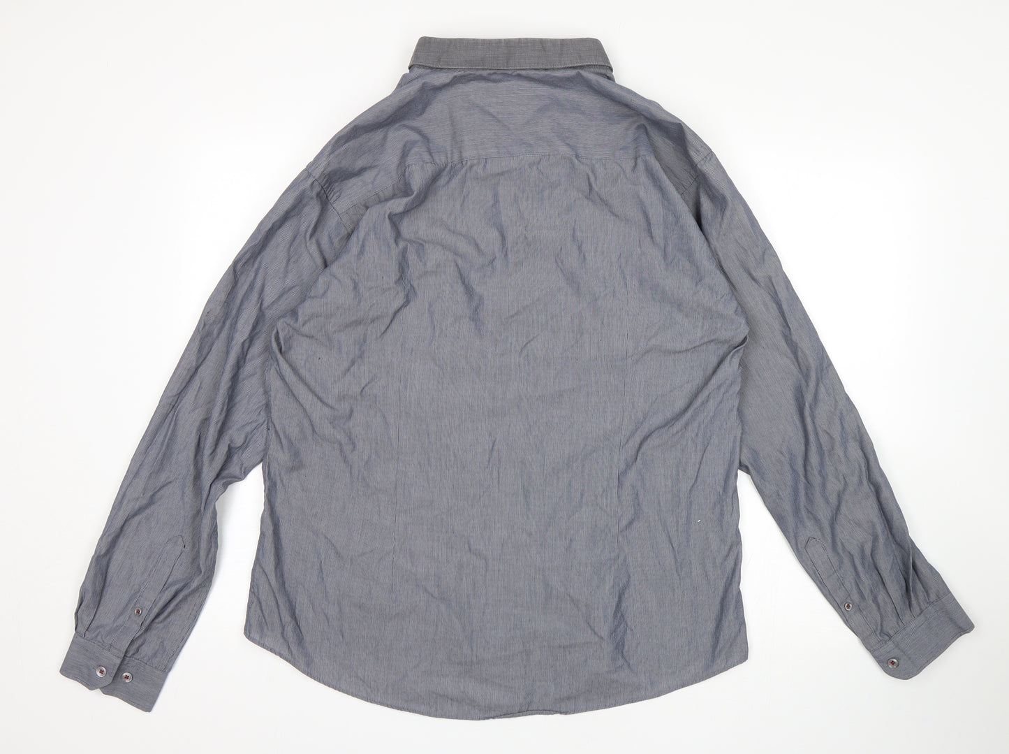 Cedar Wood State Mens Grey Pinstripe   Dress Shirt Size 17