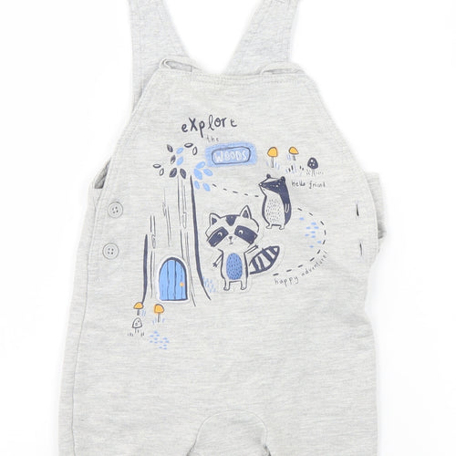 George Baby Grey   Babygrow One-Piece Size 3-6 Months  - Explore the Woods
