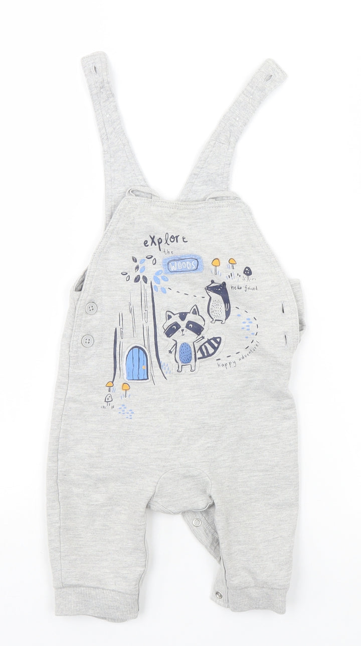 George Baby Grey Babygrow One-Piece Size 3-6 Months - Explore the Woods
