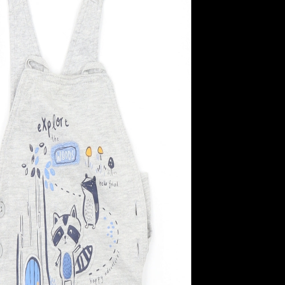 George Baby Grey   Babygrow One-Piece Size 3-6 Months  - Explore the Woods