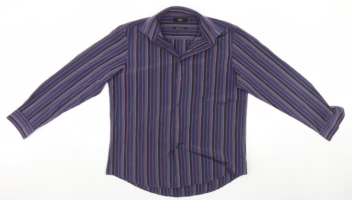 NEXT Mens Blue Striped   Button-Up Size L