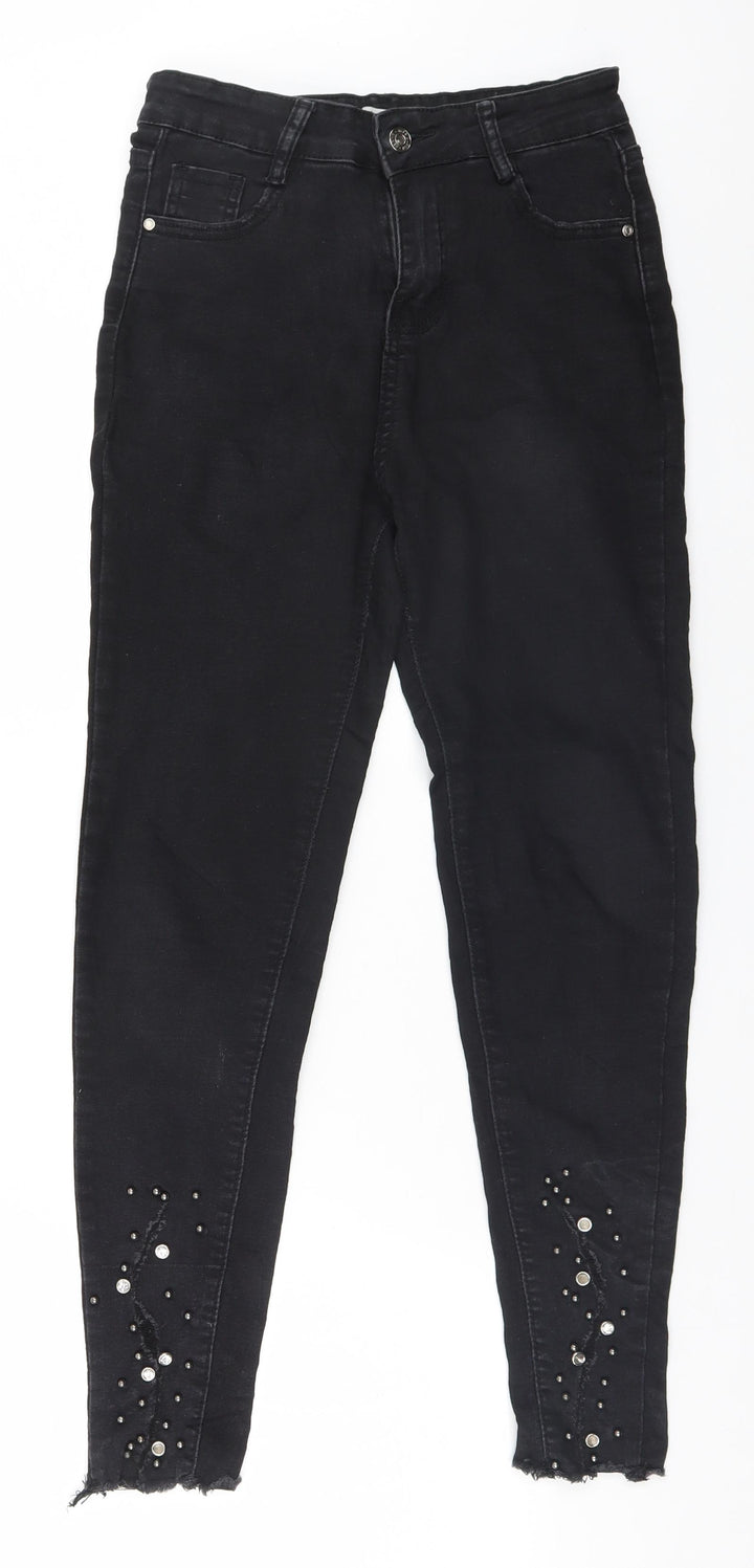Preworn Womens Black Straight Jeans Size 10 L26 in
