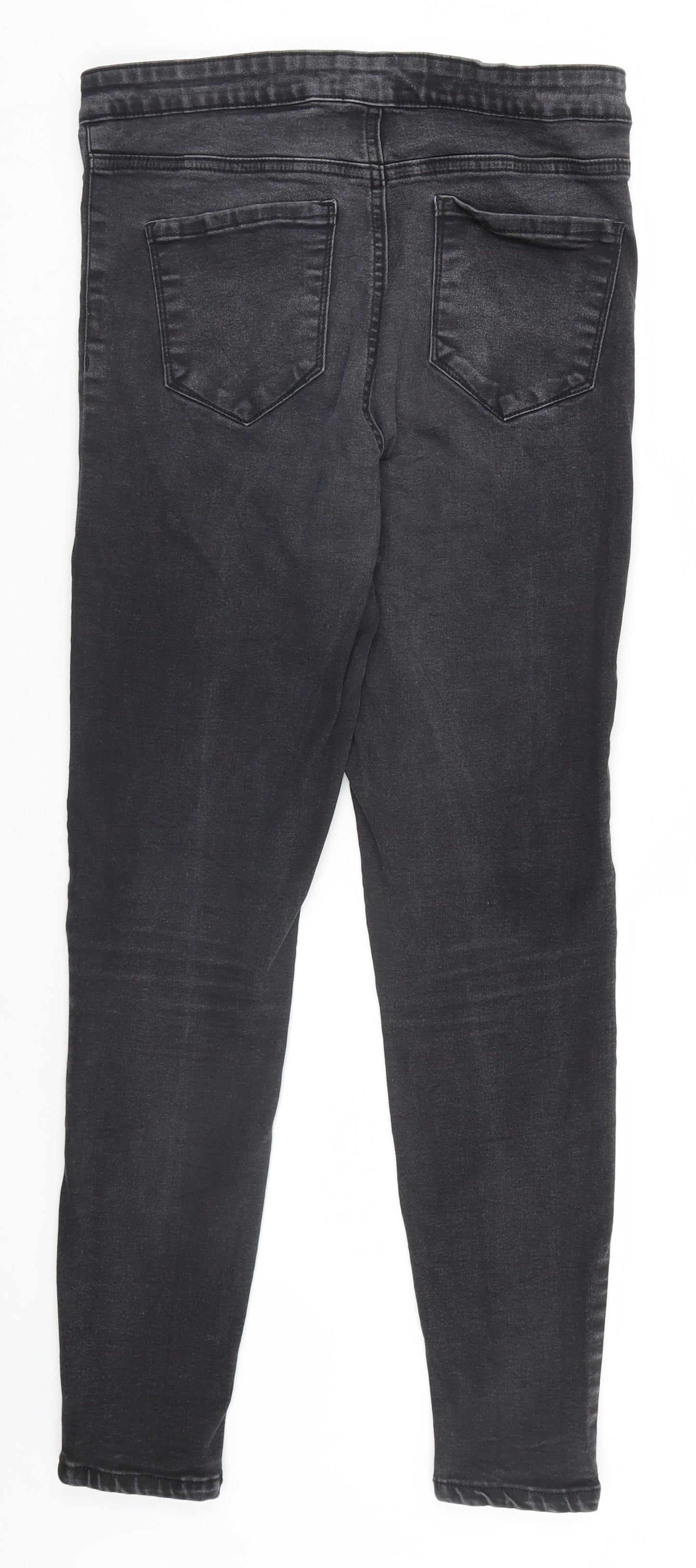 Denim & Co. Womens Grey   Straight Jeans Size 14 L26 in