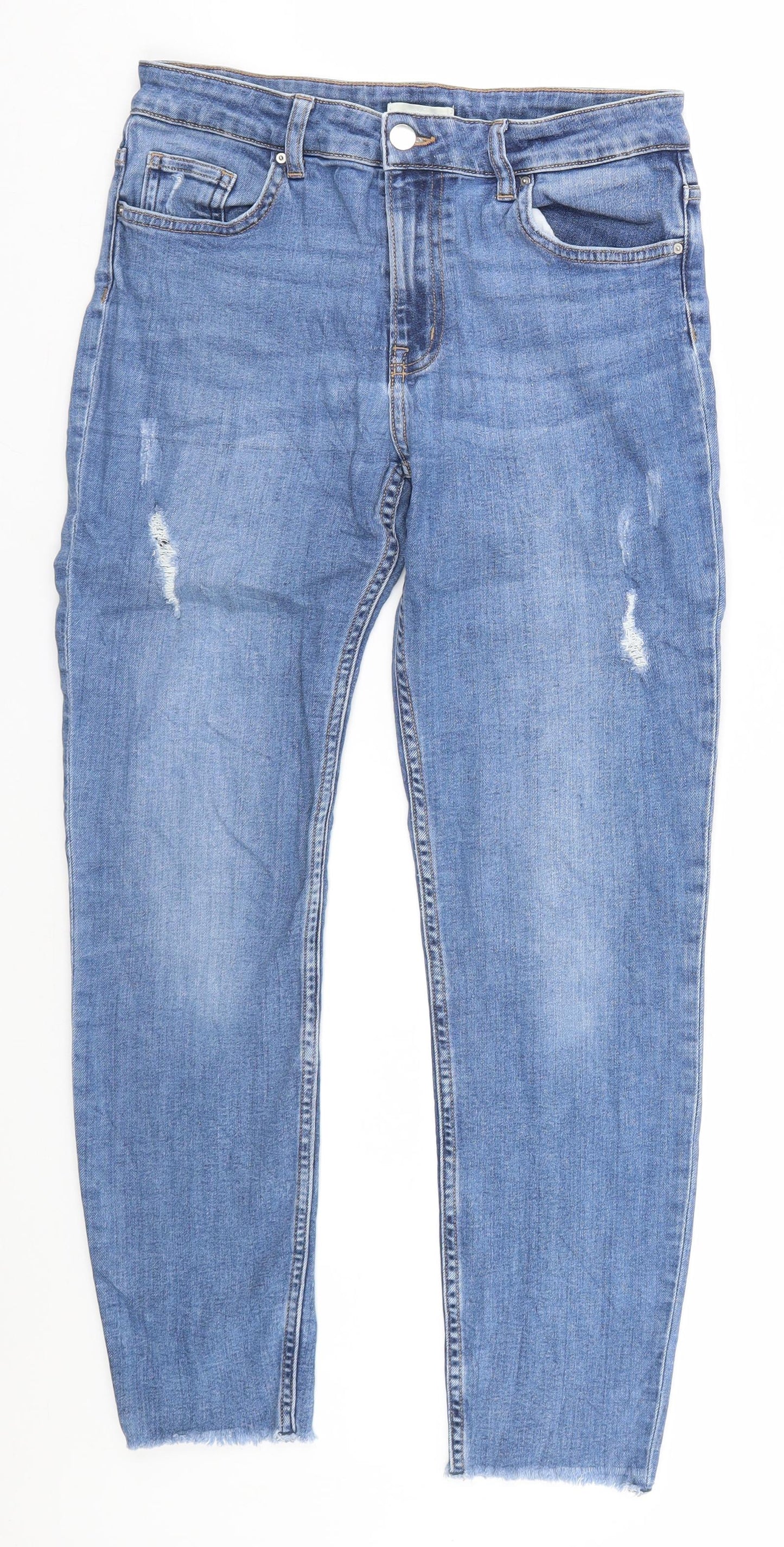 H&M Womens Blue   Straight Jeans Size 8 L25 in