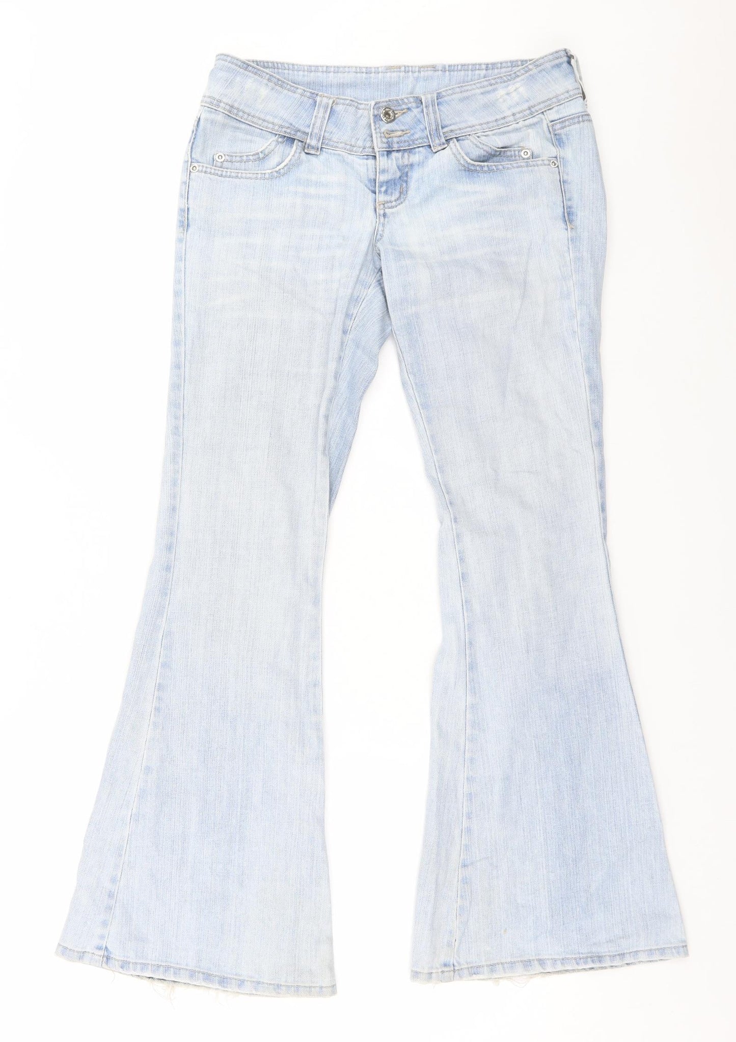 Moto Womens Blue   Wide-Leg Jeans  L30 in