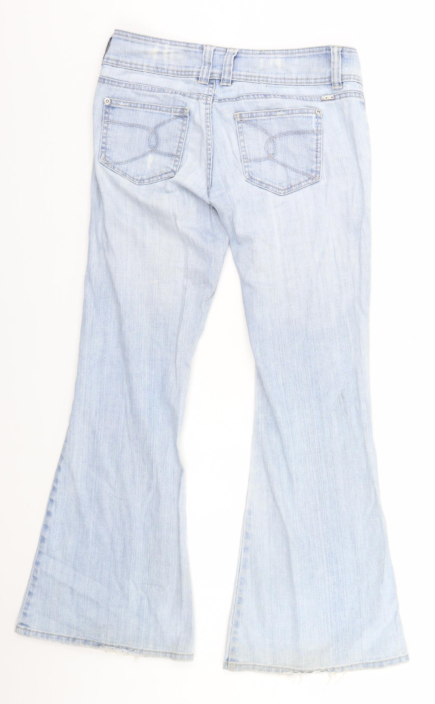 Moto Womens Blue   Wide-Leg Jeans  L30 in
