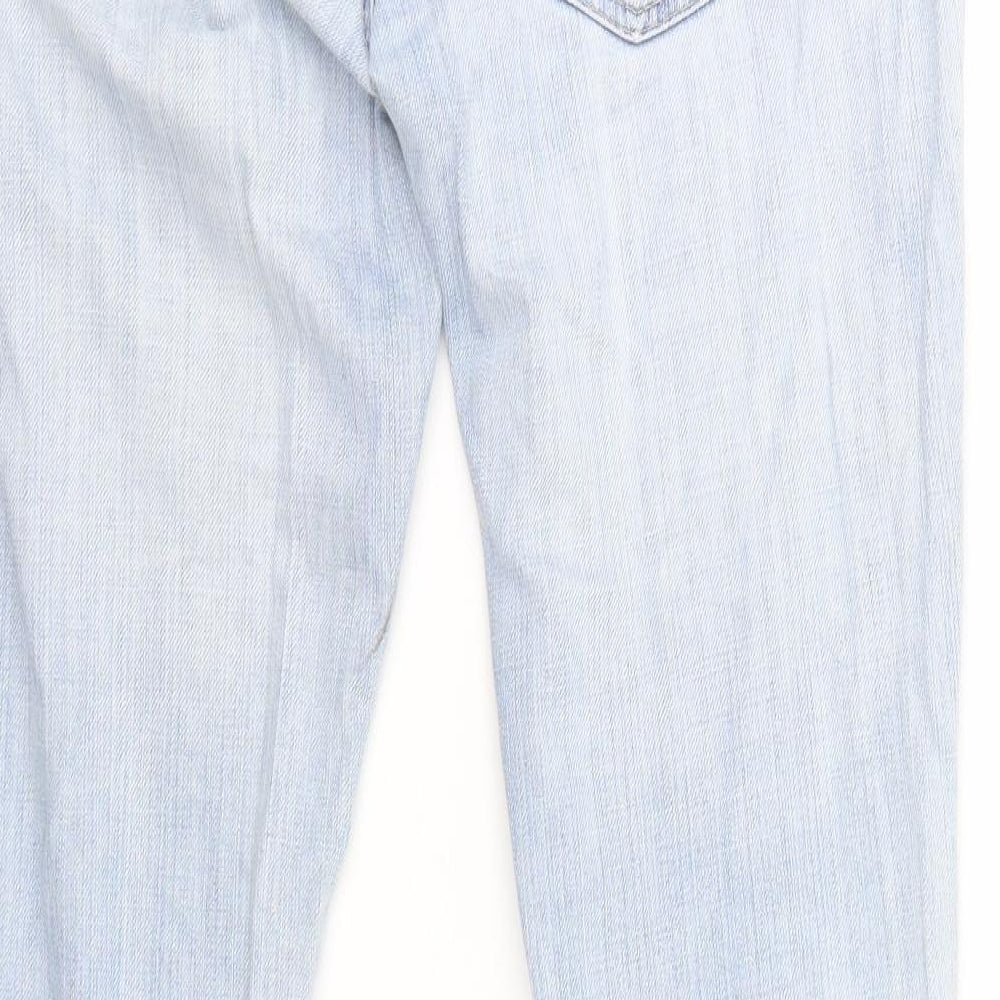 Moto Womens Blue   Wide-Leg Jeans  L30 in