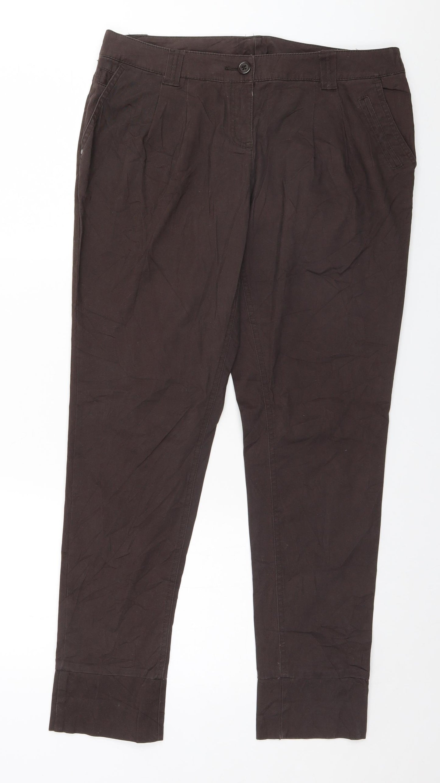 Yessica Womens Brown   Trousers  Size 14 L30 in