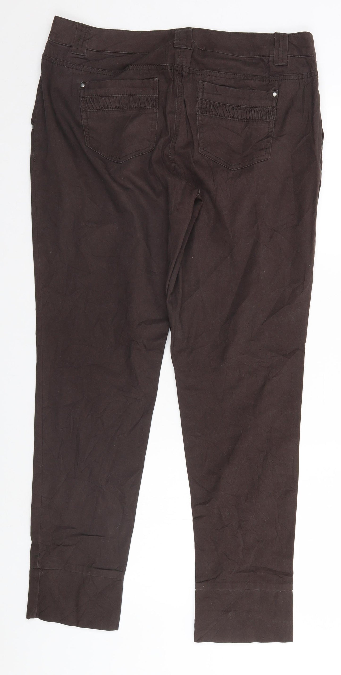 Yessica Womens Brown   Trousers  Size 14 L30 in