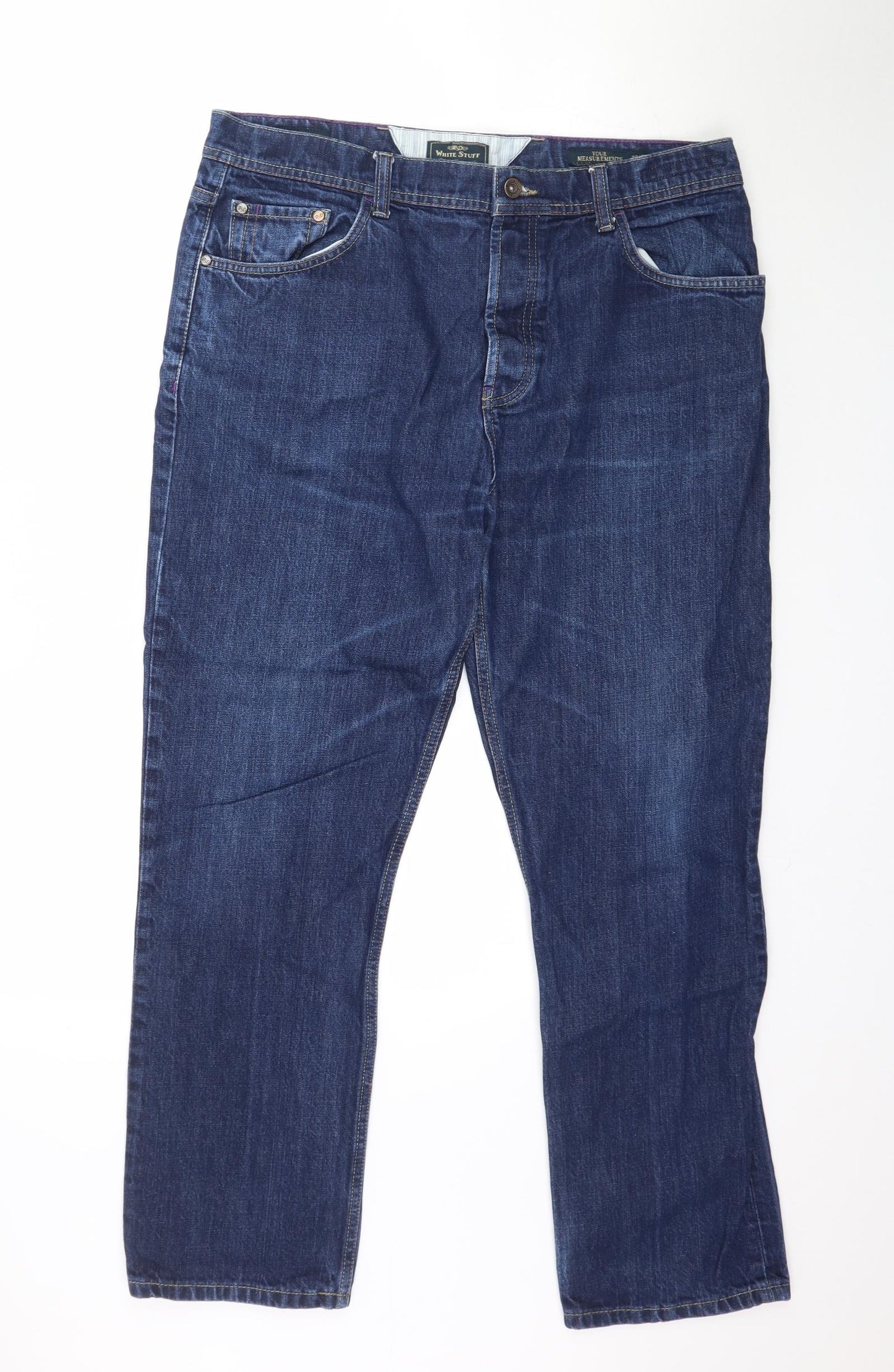 White Stuff Mens Blue  Denim Straight Jeans Size 36 L30 in