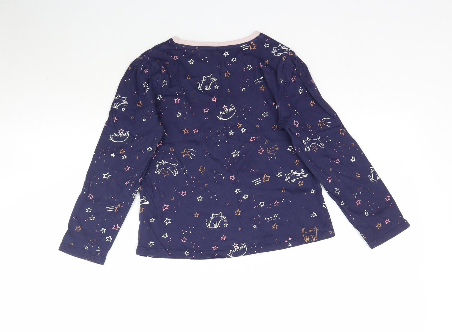 George Girls Blue Solid  Top Pyjama Top Size 8-9 Years  - Stars Star