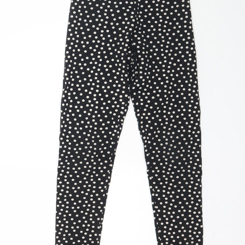 Matalan Girls Black Polka Dot  Jogger Trousers Size 9 Months - Leggings