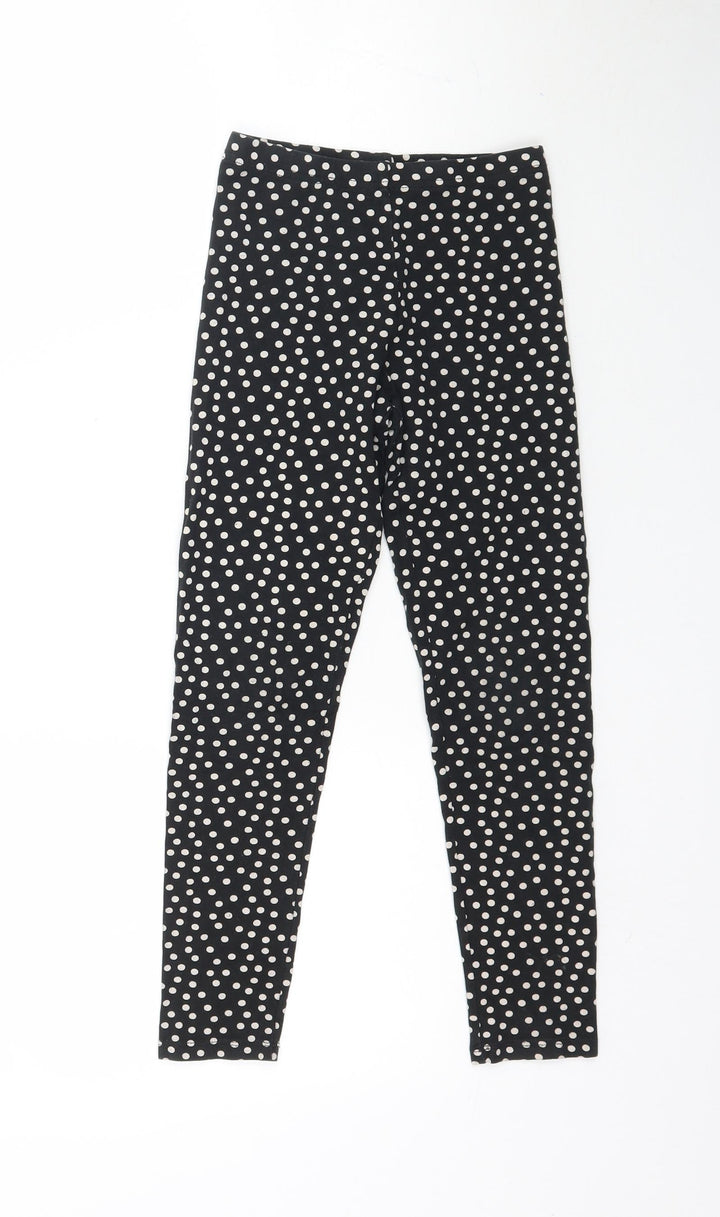 Matalan Girls Black Polka Dot  Jogger Trousers Size 9 Months - Leggings