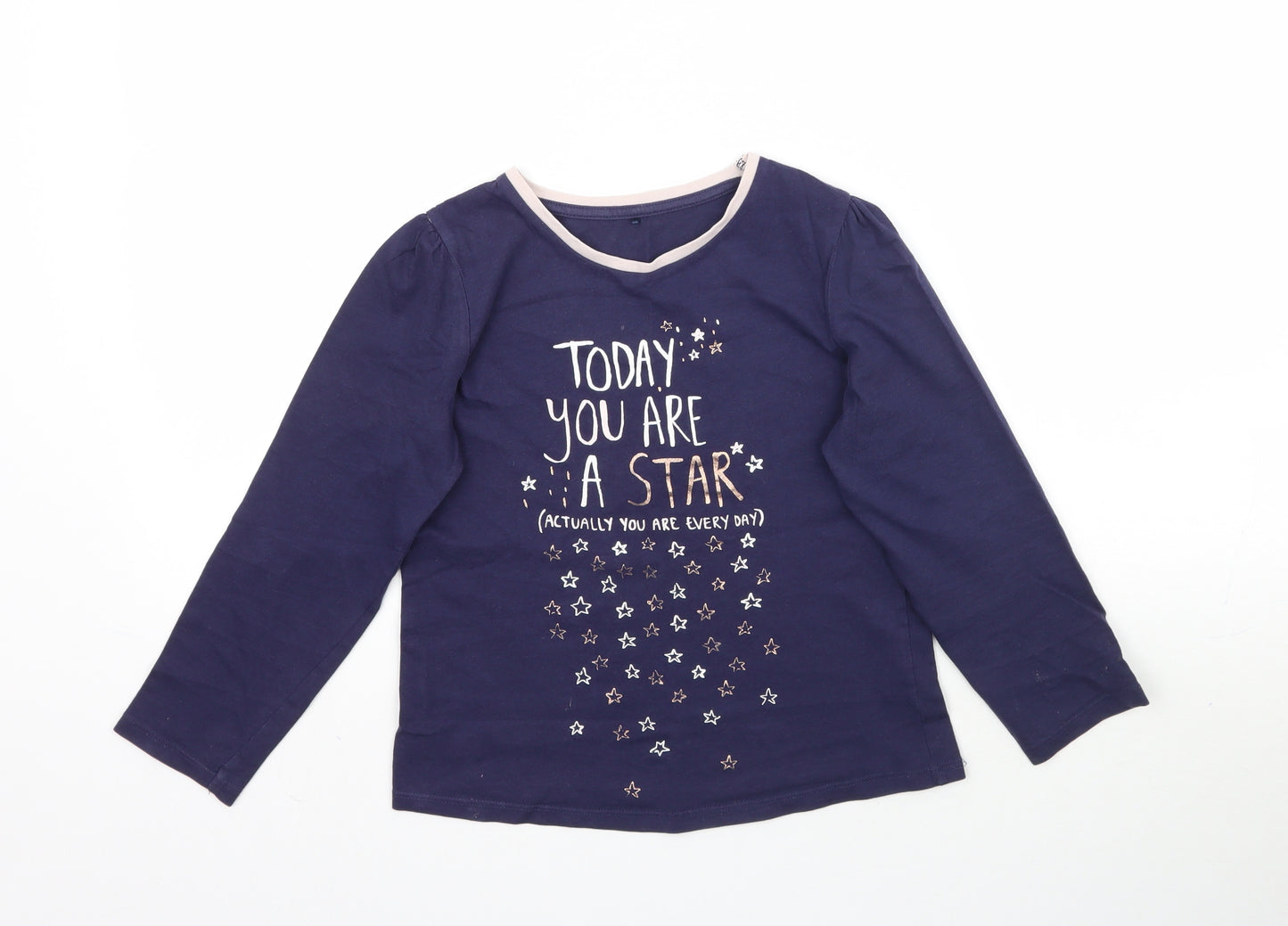 George Girls Blue Solid  Top Pyjama Top Size 8-9 Years  - Today you are a star