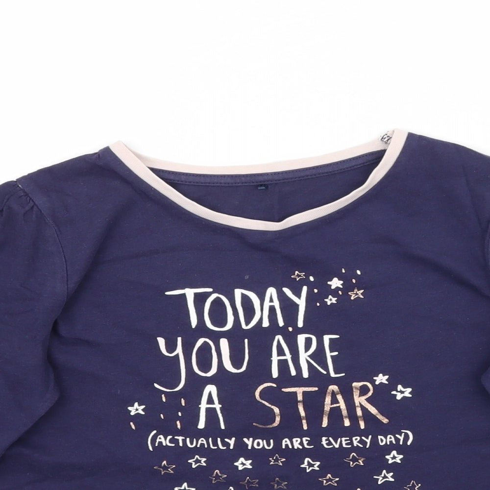 George Girls Blue Solid  Top Pyjama Top Size 8-9 Years  - Today you are a star
