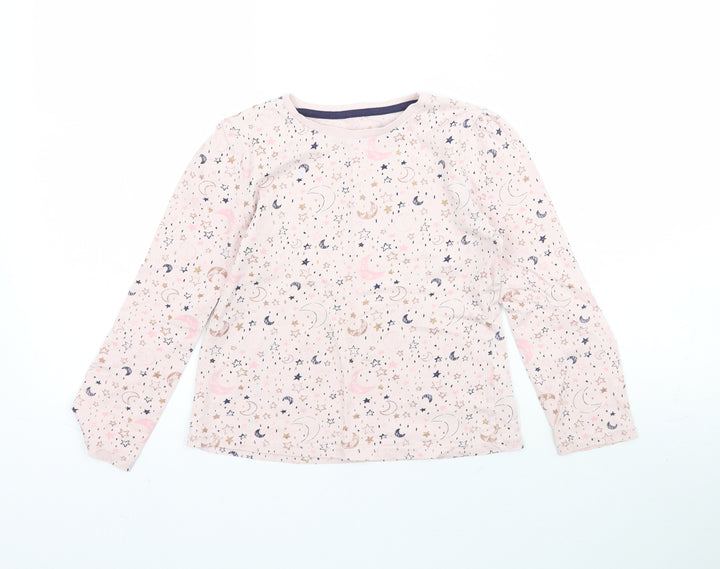 George Girls Pink   Basic T-Shirt Size 8-9 Years  - Star Stars moon