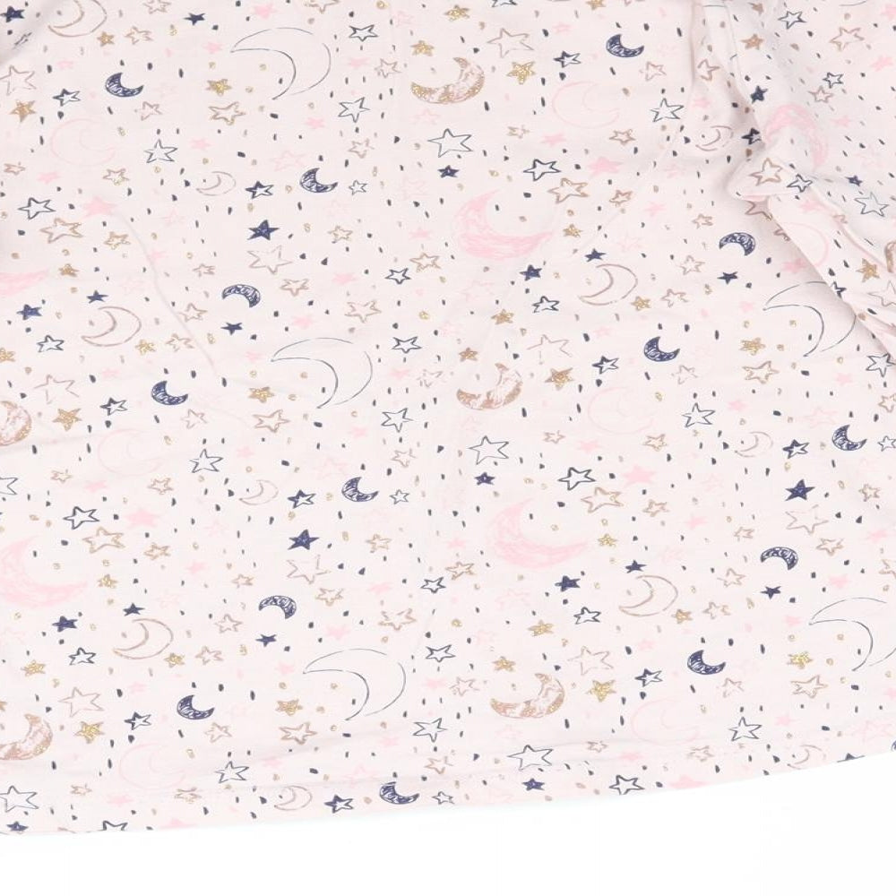 George Girls Pink   Basic T-Shirt Size 8-9 Years  - Star Stars moon