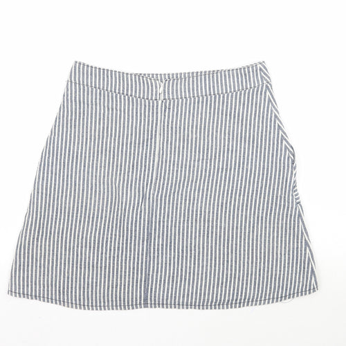 Cooperative Womens Blue Striped  A-Line Skirt Size S