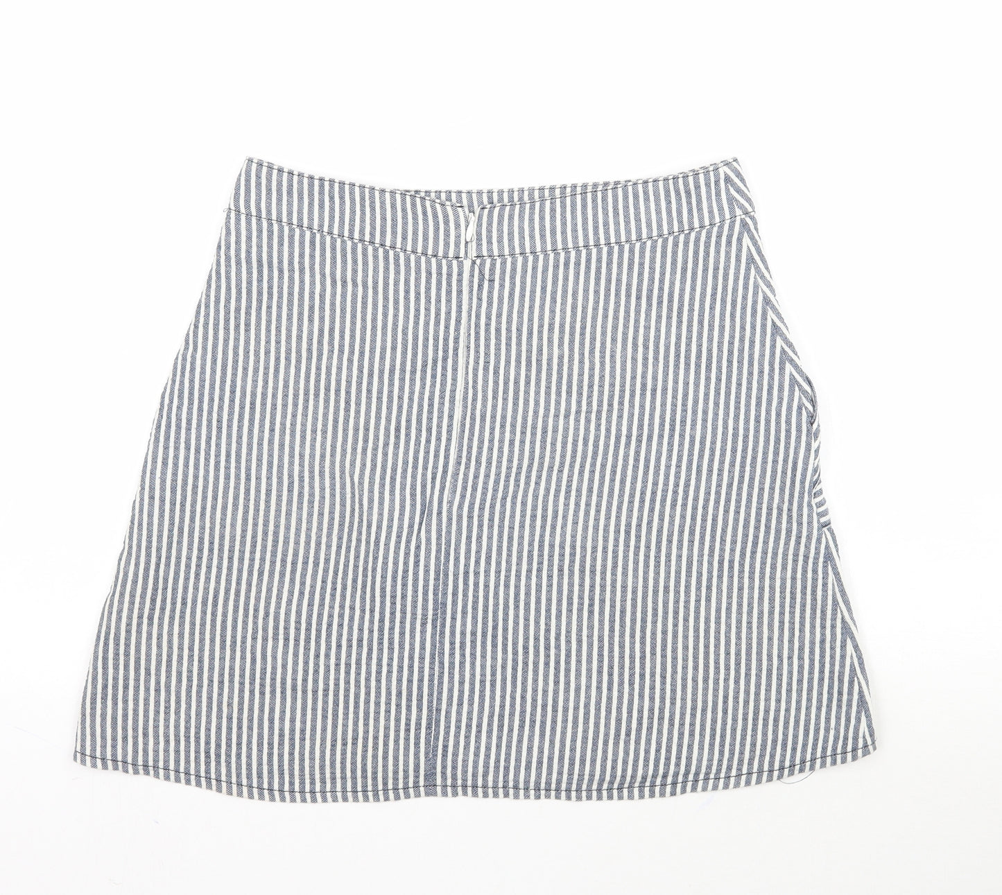 Cooperative Womens Blue Striped  A-Line Skirt Size S