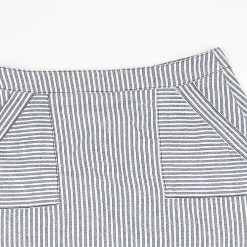 Cooperative Womens Blue Striped  A-Line Skirt Size S